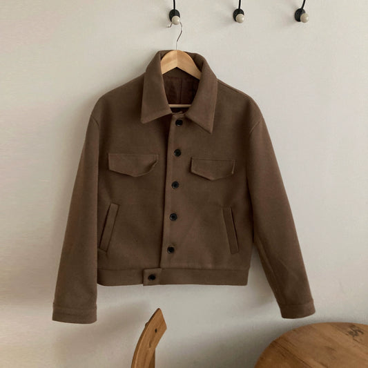 ラペルウールショートコート VD478