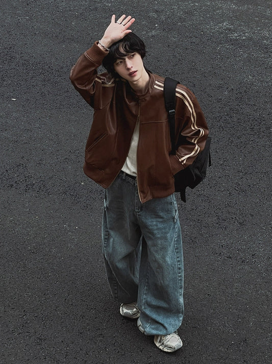 ウォッシュドワイドレッグジーンズ VD476