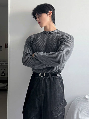 テクスチャードラウンドネックセーター VD475