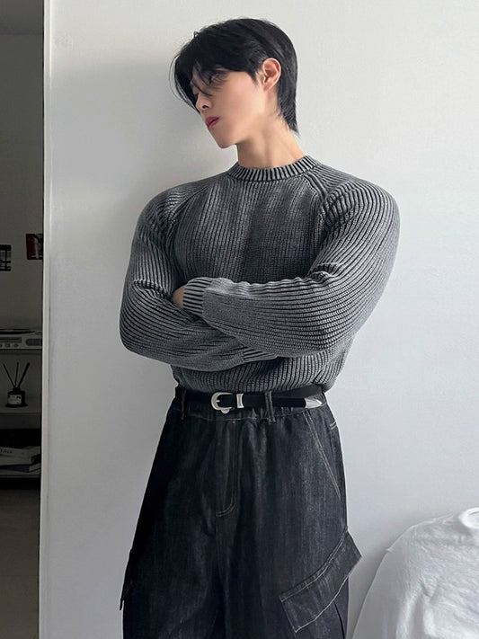 テクスチャードラウンドネックセーター VD475