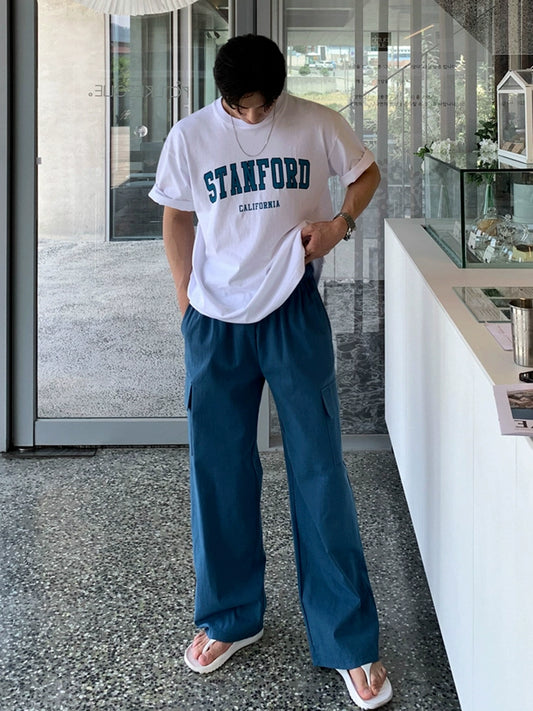 半袖レタープリントクルーネックTシャツ VD456