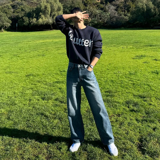 レターラウンドネックセーター VD477